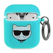 Karl Lagerfeld KLA2UCHFL AirPods kék Choupette tok fülhallgató, fejhallgató tok