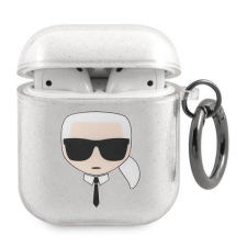 Karl Lagerfeld KLA2UKHGS AirPods ezüst csillogós tok Karl Lagerfeld fej fülhallgató, fejhallgató tok