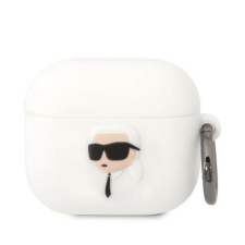 Karl Lagerfeld KLA3RUNIKH AirPods 3 fehér szilikon tok 3D Karl fej audió kellék