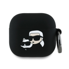 Karl Lagerfeld KLA4RUNKCHK Silicone Karl&Chaupette Head 3D tok AirPods 4 - fekete fülhallgató, fejhallgató tok