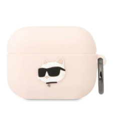 Karl Lagerfeld KLAPRUNCHP AirPods Pro rózsaszín szilikon tok 3D Choupette fej fülhallgató, fejhallgató tok