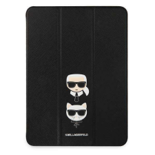 Karl Lagerfeld KLFC12OKCK iPad 12.9&quot; Pro 2021 könyvtok fekete Saffiano Karl &amp;amp;Choupette tablet tok