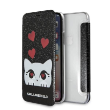 Karl Lagerfeld KLFLBKPXVDCBK iPhone X/Xs fekete Valentin könyvtok tok és táska