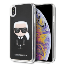 Karl Lagerfeld KLHCI65ICGBK Iconic Glitter tok iPhone XS Max - fekete tok és táska