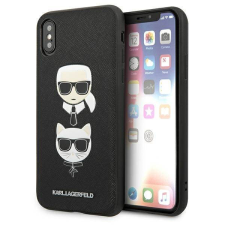Karl Lagerfeld KLHCI65SAKICKCBK iPhone XS Max fekete keménytok Saffiano Karl&Choupette fej tok és táska