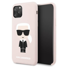 Karl Lagerfeld KLHCN58SLFKPI iPhone 11 Pro keménytok világos rózsaszín szilikon ikonikus tok tok és táska