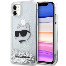 Karl Lagerfeld KLHCN61LNCHCS iPhone 11/ XR ezüst/ezüst keménytok csillogó Choupette Head tok és táska