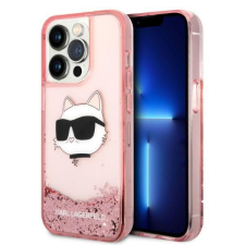 Karl Lagerfeld KLHCP14LLNCHCP iPhone 14 Pro 6.1&quot; rózsaszín/rózsaszín keménytok Glitter Choupette fej tok és táska