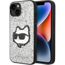 Karl Lagerfeld KLHCP14SG2CPS iPhone 14 6,1" Ezüst Keménytok Glitter Choupette Patch (KLD1322) tok és táska