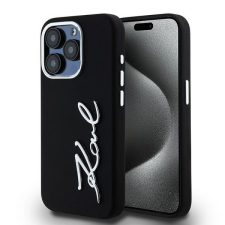 Karl Lagerfeld KLHCP15LSCMSMMVK Silicone Metal Script Logo keménytok iPhone 15 Pro - fekete tok és táska