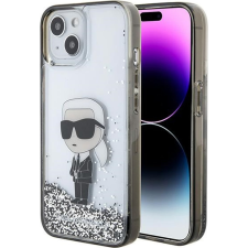 Karl Lagerfeld KLHCP15SLKKNSK iPhone 15 6.1" Átlátszó Keménytok Folyadék Csillogó Ikonikus (GSM178177) tok és táska