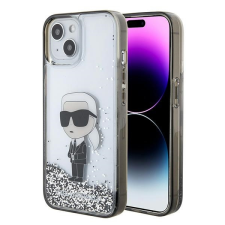 Karl Lagerfeld KLHCP15SLKKNSK iPhone 15 6,1" átlátszó keménytok folyékony Glitter ikonikus tok és táska
