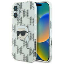 Karl Lagerfeld KLHCP16SHKLPKHT IML Karl Head Electroplated keménytok iPhone 16 - átlátszó tok és táska