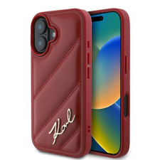 Karl Lagerfeld KLHCP16SPQDSMGR Diagonal Quilted Script keménytok iPhone 16 - piros tok és táska