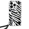 Karl Lagerfeld KLHCP16XHZBPKCCK IML Zebra Pattern &amp; Cord keménytok iPhone 16 Pro Max - fekete