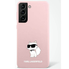 Karl Lagerfeld KLHCS23LSNCHBCP S23 Ultra S918 rózsaszín szilikon Choupette keménytok tok és táska