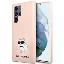 Karl Lagerfeld KLHCS23LSNCHBCP Samsung Galaxy S23 Ultra S918 keménytok rózsaszín/rózsaszín szilikon Choupette tok és táska