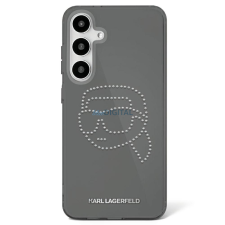 Karl Lagerfeld KLHCS25SHKHDCELK IML Rhinestones Karl Head tok Samsung Galaxy S25 - fekete tok és táska