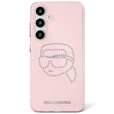 Karl Lagerfeld KLHCS25SHKHDCELP IML Rhinestones Karl Head tok Samsung Galaxy S25 - világos rózsaszín tok és táska