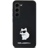 Karl Lagerfeld KLHCSA35SMHCNPK Silicone Choupette Metal Pin keménytok Samsung Galaxy A35 - fekete