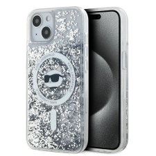 Karl Lagerfeld KLHMP13MLGCHSGH Liquid Glitter Choupette Head MagSafe-kompatibilis tok iPhone 13 - átlátszó tok és táska