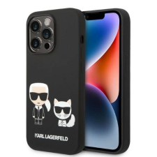 Karl Lagerfeld KLHMP14XSSKCK iPhone 14 Pro Max 6,7&quot; keménytok fekete Liquid szilikon Karl &amp; Choupette Magsafe tok tok és táska