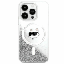 Karl Lagerfeld KLHMP16SLGCHSGH Liquid Glitter Choupette Head MagSafe-kompatibilis keménytok iPhone 16 - átlátszó tok és táska