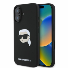 Karl Lagerfeld KLHMP16SSKHPPLK Silicone Karl Head Print MagSafe keménytok iPhone 16 - fekete tok és táska