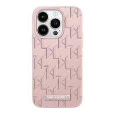 Karl Lagerfeld Leather Monogram Metal Logo tok iPhone 15 Pro Max - rózsaszín tok és táska