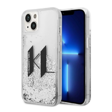 Karl Lagerfeld Liquid Glitter Big KL Apple iPhone 14 hátlap tok, ezüst tok és táska