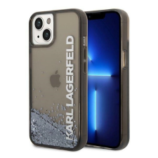 Karl Lagerfeld Liquid Glitter Elong Apple iPhone 14 hátlap tok, fekete tok és táska