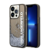 Karl Lagerfeld Liquid Glitter Elong Apple iPhone 14 Pro hátlap tok, fekete