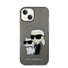 Karl Lagerfeld Liquid Glitter Karl and Choupette NFT hátlap tok Apple iPhone 14 Plus, fekete