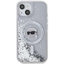 Karl Lagerfeld Liquid Glitter Karl Head iPhone 15 MagSafe átlátszó tok (KLHMP15SLGKISGH) tok és táska