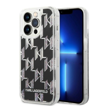 Karl Lagerfeld Liquid Glitter Monogram Apple iPhone 14 Pro hátlap tok, fekete tok és táska