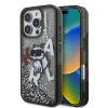 Karl Lagerfeld Liquid Glitter Scattered Choupette iPhone 16 Pro Max hátlap tok, fekete