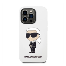 Karl Lagerfeld Liquid Ikonik NFT szilikon hátlap tok Apple iPhone 14 Pro, fehér tok és táska