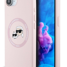 Karl Lagerfeld Liquid K and CH Heads iPhone 16e rózsaszín szilikon MagSafe tok tok és táska