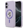 Karl Lagerfeld Liquid Karl and Choupette iPhone 17 lila szilikon MagSafe tok (KLHMP17SSCMKCRHU)