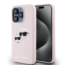 Karl Lagerfeld Liquid Silicone Double Heads MagSafe tok iPhone 15 Pro készülékhez rózsaszín tok és táska