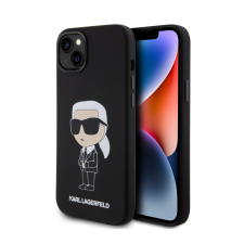 Karl Lagerfeld Liquid Silicone Ikonik NFT Case for iPhone 15 Plus fekete (KLHCP15MSNIKBCK) tok és táska