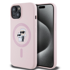 Karl Lagerfeld Liquid Silicone Karl and Choupette MagSafe iPhone 15 Pink tok (KLHMP15SSCMKCRHP) tok és táska