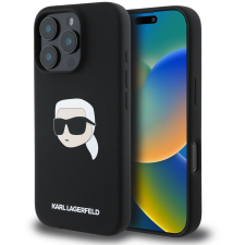 Karl Lagerfeld Liquid Silicone Karl Head MagSafe iPhone 16 Pro Black tok (KLHMP16LSKHPPLK) tok és táska