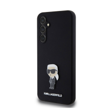 Karl Lagerfeld Liquid Silicone Metal Ikonik Samsung Galaxy S23 FE hátlap tok, fekete tok és táska
