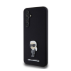 Karl Lagerfeld Liquid Silicone Metal Ikonik Samsung Galaxy S23 FE hátlap tok, fekete