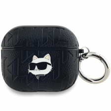 Karl Lagerfeld Monogram Choupette Head tok AirPods 3-hoz - fekete fülhallgató, fejhallgató tok