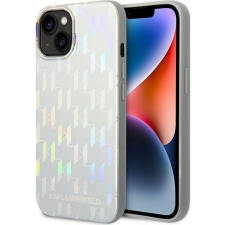 Karl Lagerfeld Monogram Iridescent Apple iPhone 14 Plus hátlap tok, ezüst (3666339093082) tok és táska