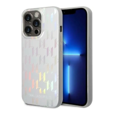 Karl Lagerfeld Monogram Iridescent Apple iPhone 14 Pro hátlap tok, ezüst tok és táska