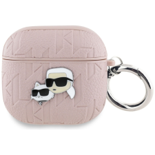 Karl Lagerfeld Monogram Karl & Choupette fejtok AirPods 4-hez - rózsaszín fülhallgató, fejhallgató tok