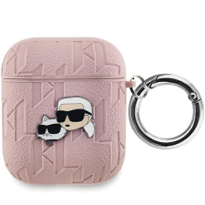 Karl Lagerfeld Monogram Karl & Choupette Head tok AirPods 1/2 - rózsaszín fülhallgató, fejhallgató tok